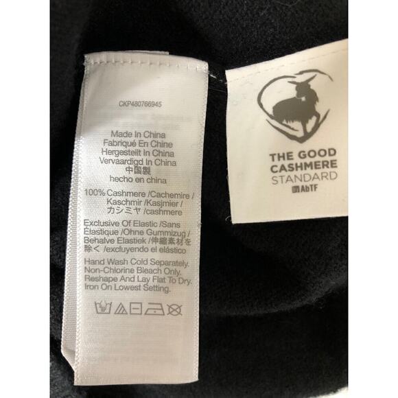 Madewell (Re)sponsible Sweater Cashmere V-Neck Crop Pullover True Black NWT XS - Picture 7 of 9